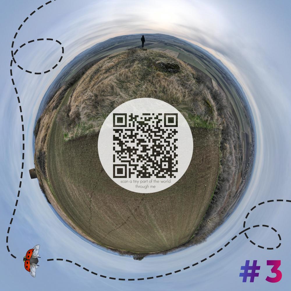 Mini-planet with 360 degrees qr code #3