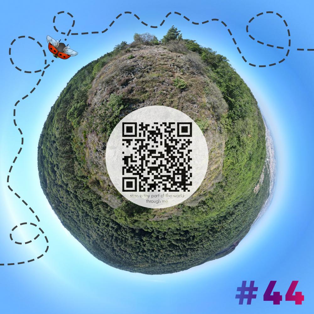 Mini-planet with 360 degrees qr code #44