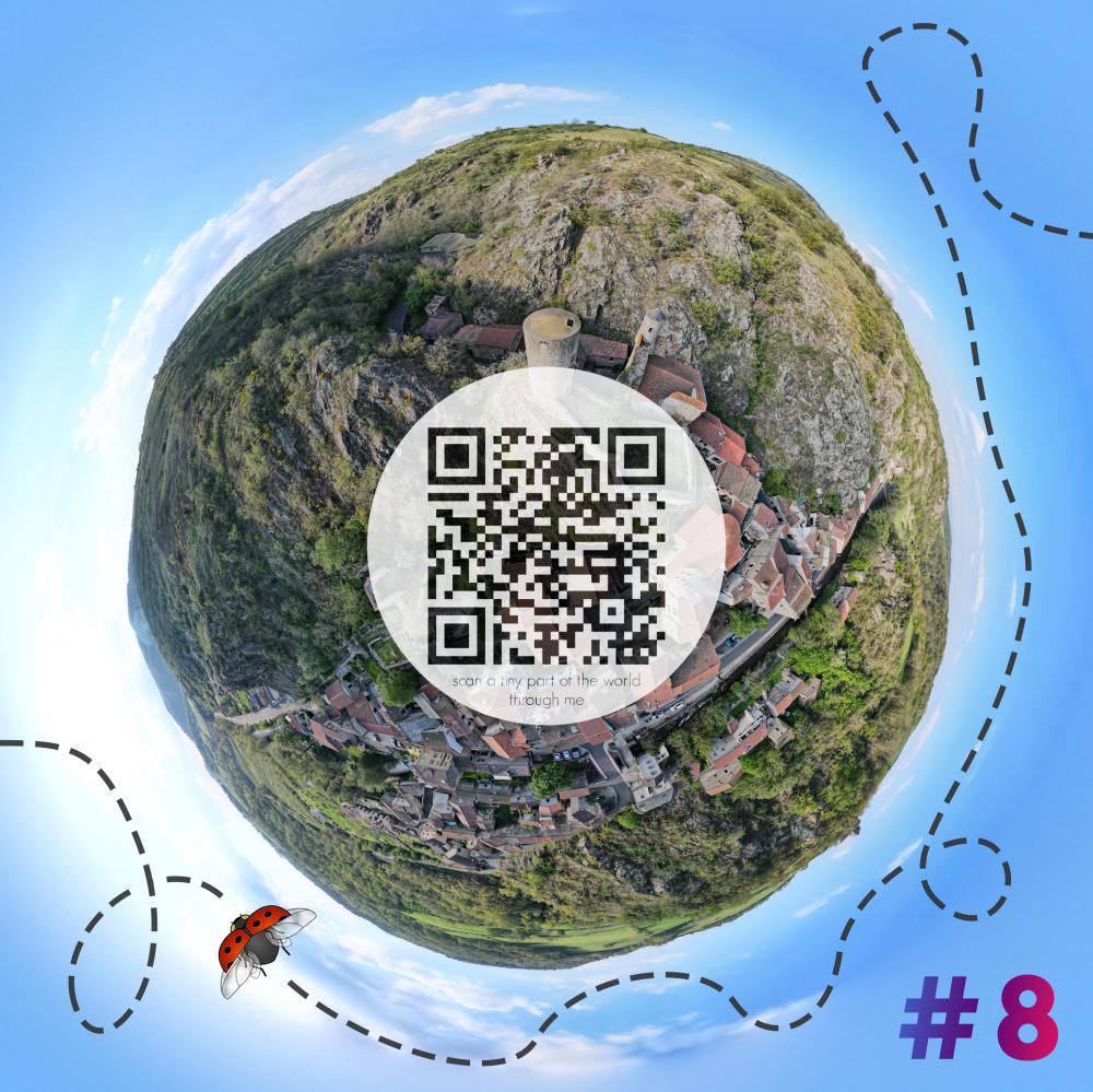 Mini-planet with 360 degrees qr code #8