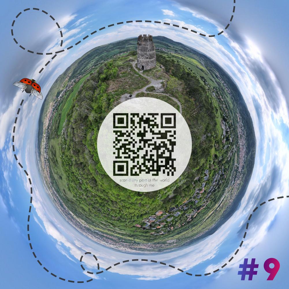 Mini-planet with 360 degrees qr code #9